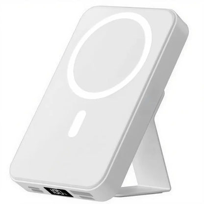 10000Mah Magnetic Power Bank - Portable Mobile Charger with Foldable Stand, LED Digital Display, for Iphone, Android, Smartphone, Back to School Haul Tools and Gadgets, Compact Travel Gifts for Him Battery Pack,Back to School,Back to School Haul