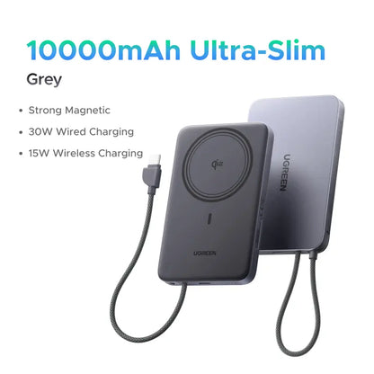 UGREEN 65W USB-C Ultra Mini Gan Charger Bundle with 100W USB-C Cable,45W Gan USB C Wall Charger,Magnetic Power Bank Qi2 Certified 15W Fast Charging Wireless Battery Pack Slim 10000Mah Magsafe Portable Charger Tiktokshopbacktoschool