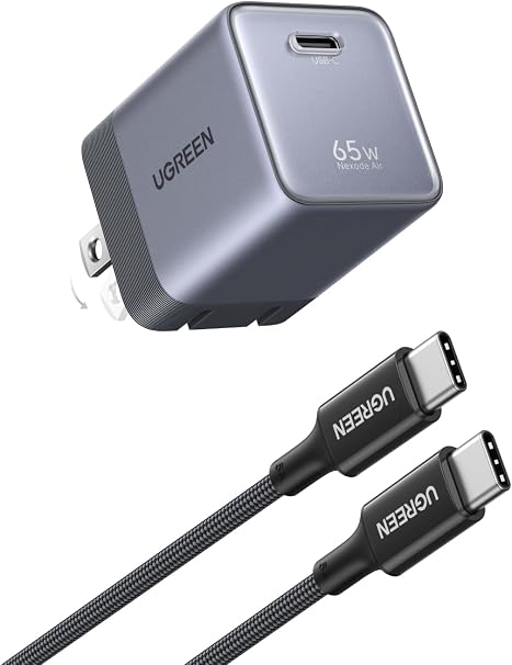 UGREEN 65W USB-C Ultra Mini Gan Charger Bundle with 100W USB-C Cable,45W Gan USB C Wall Charger,Magnetic Power Bank Qi2 Certified 15W Fast Charging Wireless Battery Pack Slim 10000Mah Magsafe Portable Charger Tiktokshopbacktoschool