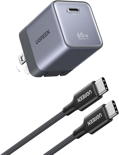 UGREEN 65W USB-C Ultra Mini Gan Charger Bundle with 100W USB-C Cable,45W Gan USB C Wall Charger,Magnetic Power Bank Qi2 Certified 15W Fast Charging Wireless Battery Pack Slim 10000Mah Magsafe Portable Charger Tiktokshopbacktoschool