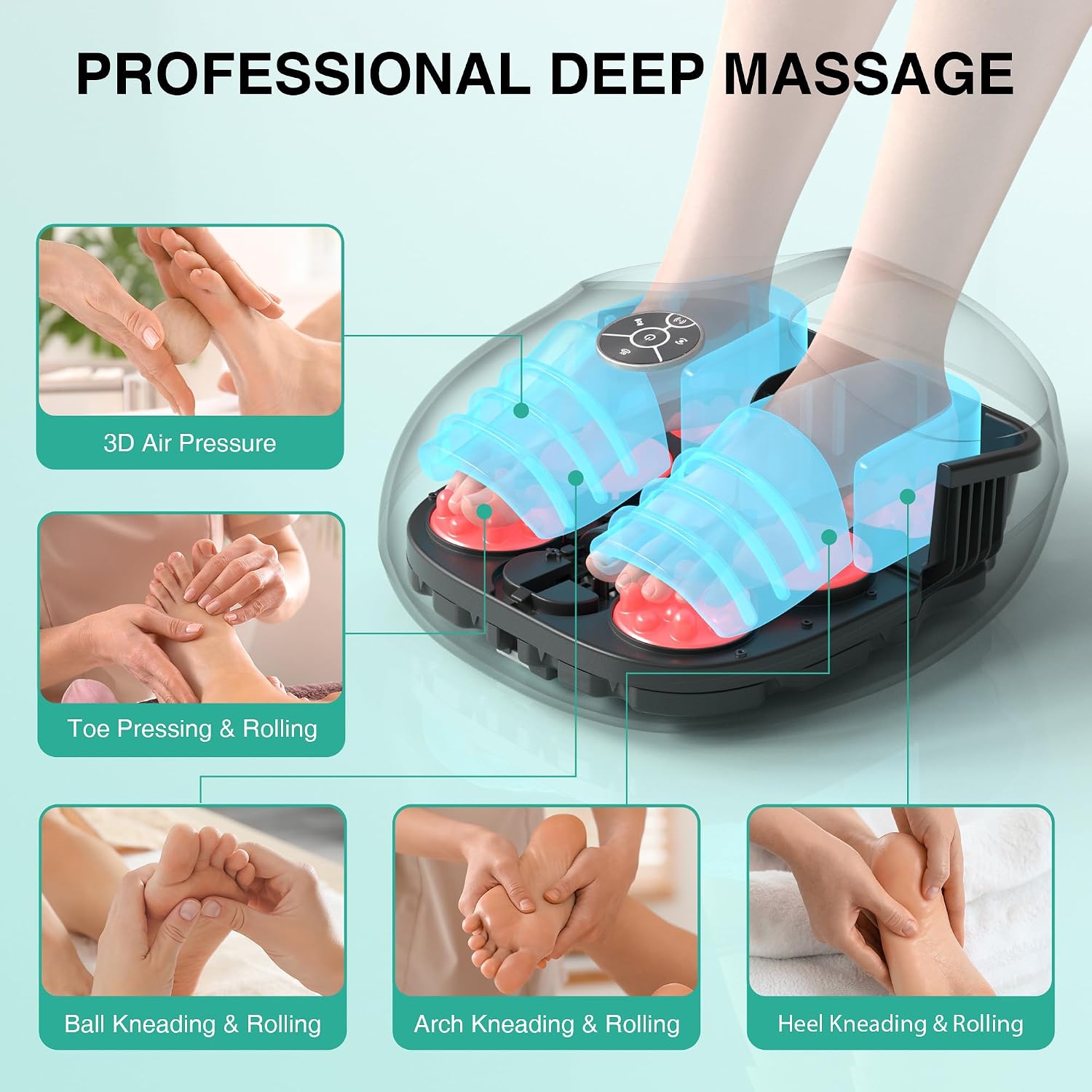 Foot Massager with Heat - 2026 Upgraded Shiatsu Deep Kneading Machine, Multi Air Compression Intensity, Smart APP Mobile Remote Control, Feet Massage for Mom Women