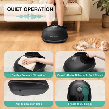 Foot Massager with Heat - 2026 Upgraded Shiatsu Deep Kneading Machine, Multi Air Compression Intensity, Smart APP Mobile Remote Control, Feet Massage for Mom Women