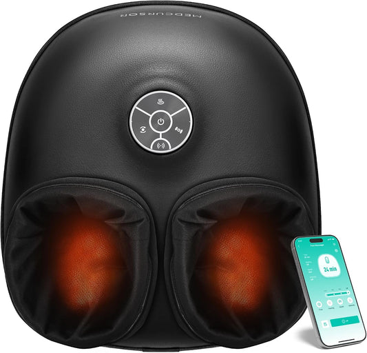 Foot Massager with Heat - 2026 Upgraded Shiatsu Deep Kneading Machine, Multi Air Compression Intensity, Smart APP Mobile Remote Control, Feet Massage for Mom Women