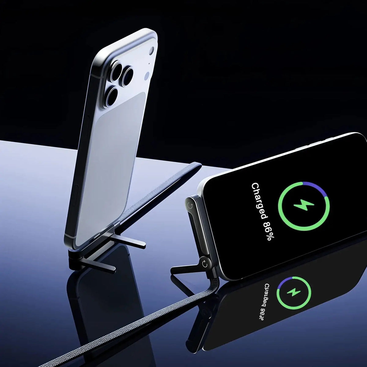 2-IN-1 Type-C Cable Foldable Mobile Phone Holder 240W Fast Charging Data Cable Multifunction Phone Charge Bracket Dual PD Cable