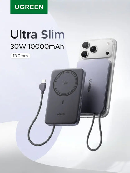 UGREEN 65W USB-C Ultra Mini Gan Charger Bundle with 100W USB-C Cable,45W Gan USB C Wall Charger,Magnetic Power Bank Qi2 Certified 15W Fast Charging Wireless Battery Pack Slim 10000Mah Magsafe Portable Charger Tiktokshopbacktoschool