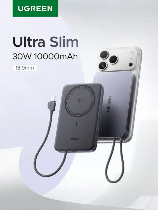 UGREEN 65W USB-C Ultra Mini Gan Charger Bundle with 100W USB-C Cable,45W Gan USB C Wall Charger,Magnetic Power Bank Qi2 Certified 15W Fast Charging Wireless Battery Pack Slim 10000Mah Magsafe Portable Charger Tiktokshopbacktoschool